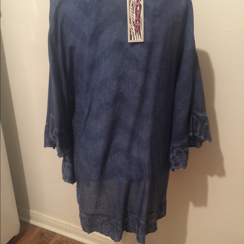 Chambray poncho